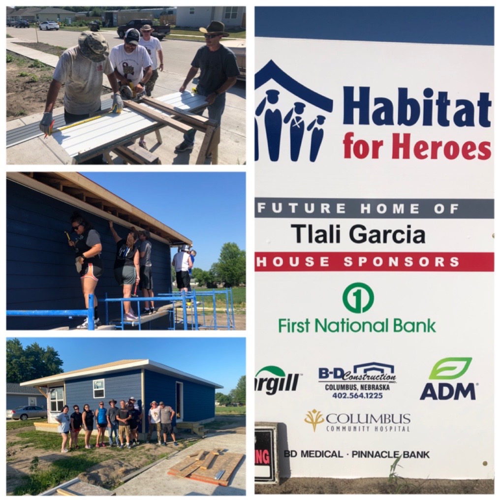Columbus_NE_PD's tweet photo. CPD had the honor of working at the Habitat for Heroes House last night. It was a warm one but we had fun! #community #cpdne #habitatforheroes #habitatforhumanity https://t.co/N3qZs1q2dJ
