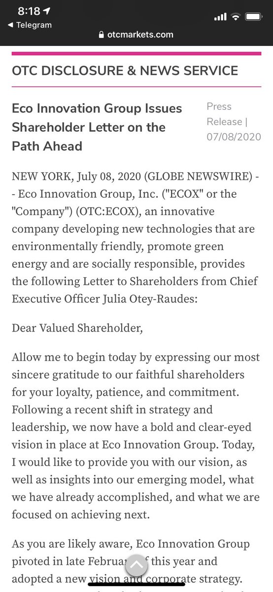 StockStar319's tweet photo. $ECOX some solid news out company update there should be more solid news in the future! https://t.co/TL022vvx2t