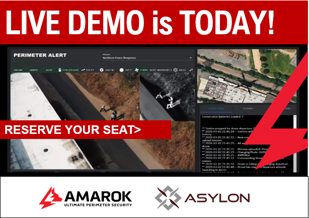AMAROKSecurity's tweet image. Today is Drone DEMO Day! There&apos;s still time to reserve your seat &amp;gt; hubs.ly/H0sgMyV0 to see the LIVE online demo of our Electric Guard Dog™ fence with ASYLON&apos;s DroneCore™ System. Don&apos;t miss out on this New &amp;amp; #Innovative #Technology.  #DroneCore #AI #WeStopCrimePeriod