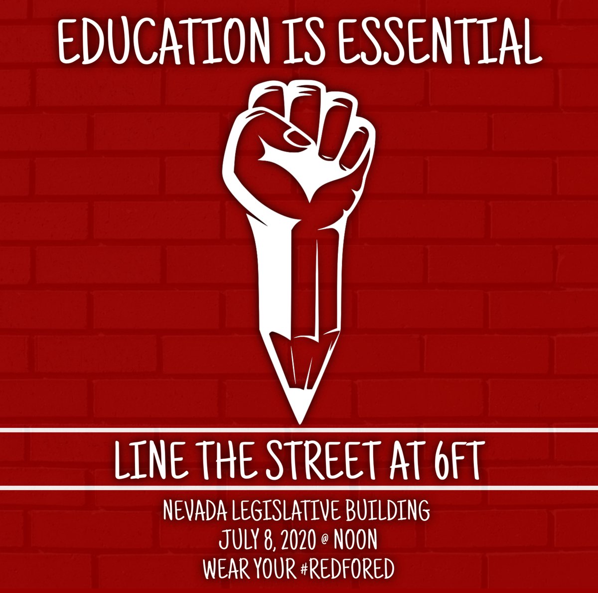 NSEAOnline's tweet photo. Just a few more hours until we Line the Street at 6 Feet! Grab your mask and join us outside of the Legislature or on our Zoom simulcast #EducationIsEssential #FundHealthySchools #NVLeg https://t.co/LNCQ0KpC9r