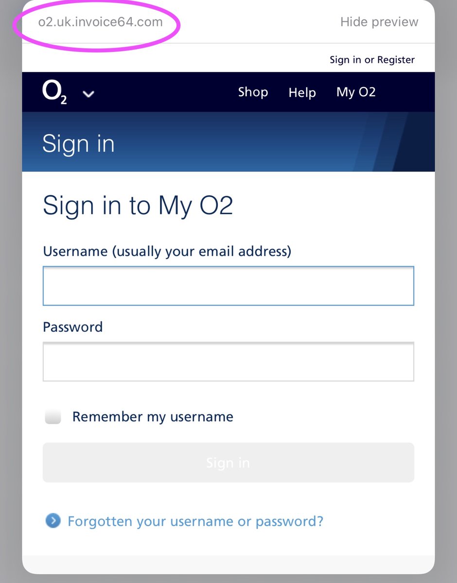 JennieWCyber's tweet photo. !!SCAM ALERT!!

Just got this text from 'O2' saying they cant process my latest bill - thats obvs because your not my provider!!  

They want me to click on the dodgy link and enter my login details, so they can steal them!

This type of scam is known as #SMISHING

FYI @O2 https://t.co/Rn3FiQh3ZI