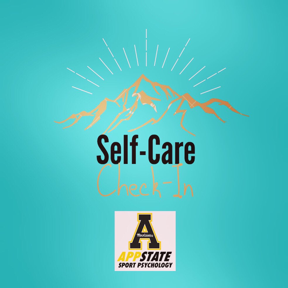 AppSportPsych's tweet photo. It’s the middle of the week so that calls for a 🚨 Self-Care Check-In 🚨 Mountaineers, how are you balancing out your grind this week? #AppStateOfMind #SportPsychology #SelfCare #AppState 🧠💪 https://t.co/v5IbTn8sVp