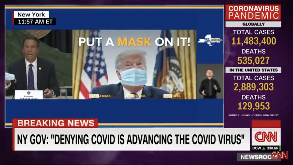 theaterabsurd's tweet photo. .@TYT @cenkuygur @AnaKasparian @johniadarola @JayarJackson  when you play clips on your shows can you guys digitally insert a mask on this idiot like @NYGovCuomo did at his presser? #doitforourcountry #WearADamnMask https://t.co/rg1dKqGa7u