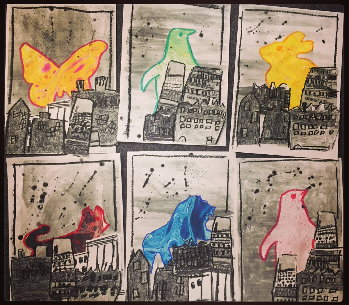 “Lockdown” #recoverycurriculum Y1 producing art inspired by Sean Tan. We explored mood colour palettes linked to #overcomingtrauma. We chose our #spiritanimal based on #characterskills needed to recover what we’ve lost. 💔<a href="/InspireSELondon/">not in use</a> <a href="/WoodhillSchool/">Woodhill School</a> @Y1MapleTree @Y1Hazel