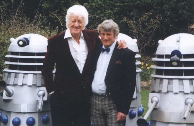 DWMenagerie's tweet image. Jon Pertwee Third Dr. Who would have been 101 yesterday pictured here with friend and rival 2nd Dr. Who Patrick Troughton. #TwoDoctors #JonPertwee #DoctorWho #JNT #StayTuned