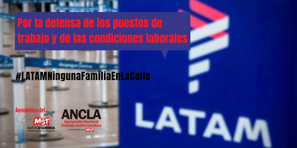 Ale_Bodart's tweet photo. Las y los trabajadores de LATAM están luchando por sus fuentes de trabajo. 

La patronal se repartió millonarias ganancias y ahora dice que está en quiebra, pero lo que busca es más ajuste. 

Hay que pararle la mano. 

 #LatamNingunaFamiliaEnLaCalle #NoALaExtorsionLATAM https://t.co/KghaQulQdP
