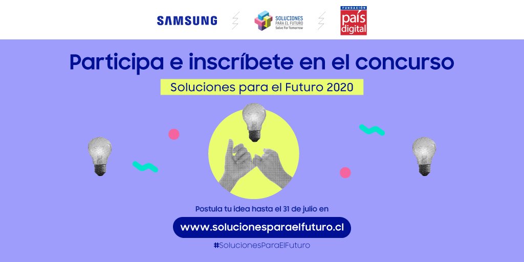 fpaisdigital's tweet photo. 👀Estamos en búsqueda de ideas que aporten a la ciencia y tecnología y que transformen su comunidad ⚡💡Hasta el 31 de julio pueden postular al concurso Soluciones Para El Futuro https://t.co/xU0b2hH22H 🌟¡Sé un agente de cambio y atrévete! ¡Los necesitamos! https://t.co/6XmkiSZYc8