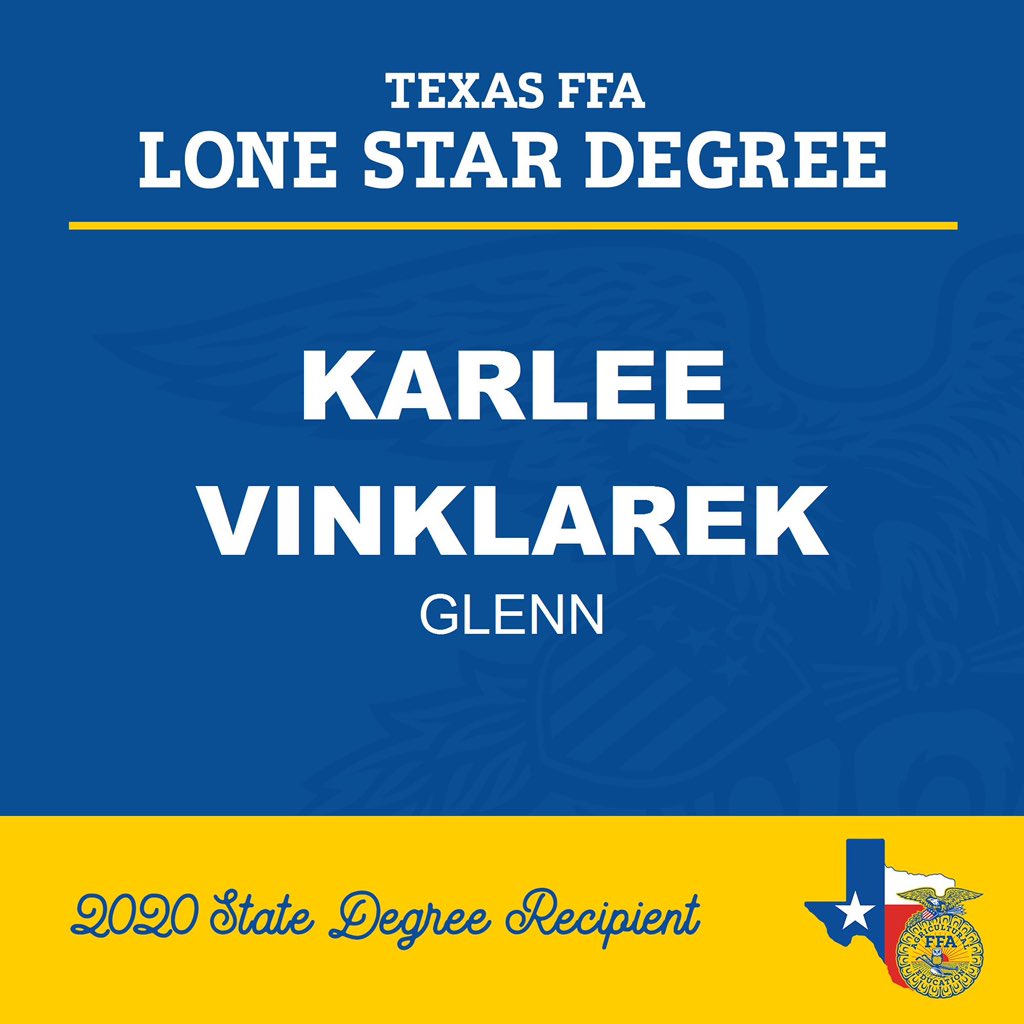 glenn_ffa's tweet photo. Big congratulations to our Lone Star Degree recipients! Good work! https://t.co/9AR8dXvcQD