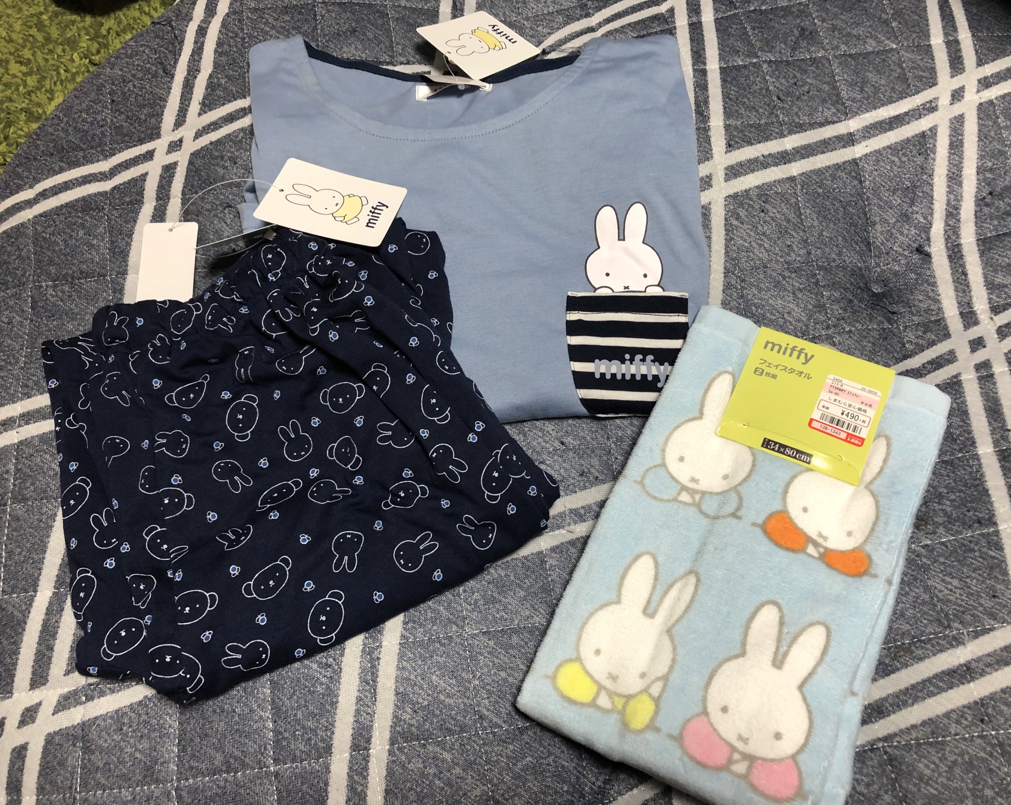 Mikan しまむら購入品 ミッフィー ワンピース ズボン フェイスタオル