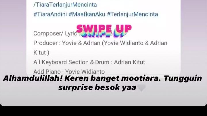teamtiarandini's tweet photo. Kira-kira apa ya guys surprisenya besok? π
Maafkan Aku #TerlanjurMencinta #Menuju9Juli #TiaraMV9Juli @initiaraandini https://t.co/EKJWCqqwBP