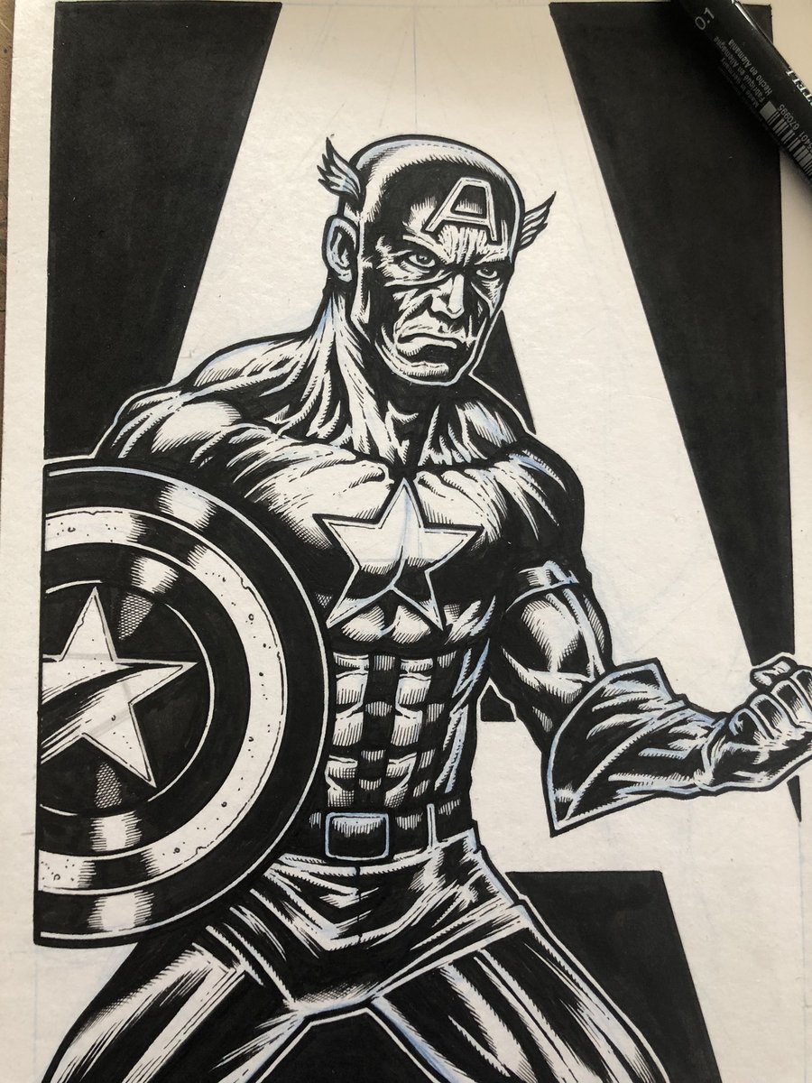 andybloor's tweet photo. Finished! #CaptainAmerica #sketch #sorehand https://t.co/m3JCh4bOIE