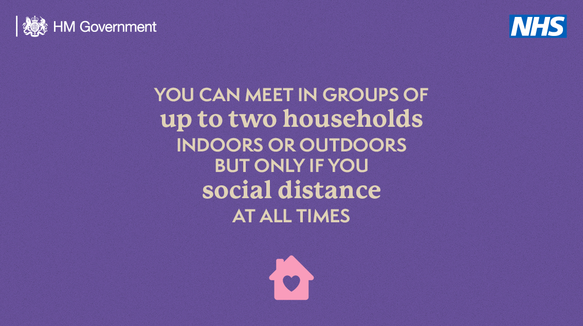 You must keep your distance from people you don’t live with or are not in a support bubble with, whether indoors or outdoors.
 
Find out more about what you can and can’t do: gov.uk/government/pub…