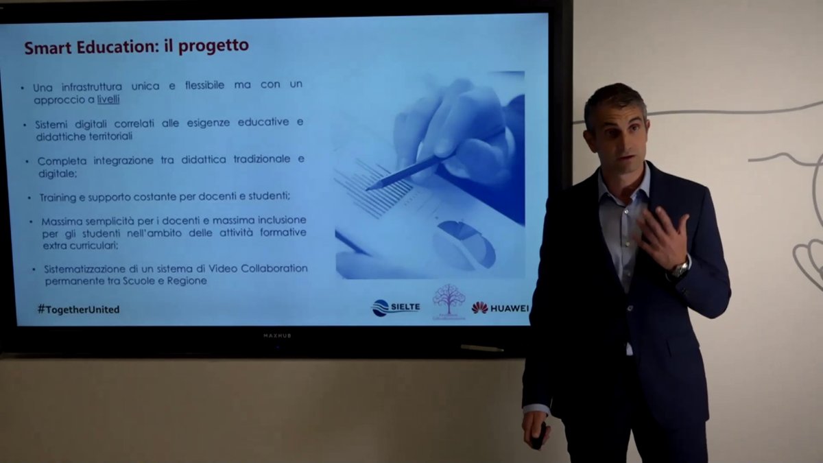HuaweiEBGItalia's tweet photo. Si è svolto oggi il decimo #HiTechTalks. Vincenzo Strangis di #Huawei, Luigi Piergiovanni, di @SielteSpa e Riccardo Iuzzolino, di Fondazione Cultura&Innovazione hanno presentato le soluzioni #ICT per #SmartEducation https://t.co/9uFFpgfZIe #DigitalTransformation #IntelligentWorld https://t.co/YbXncxqeGj