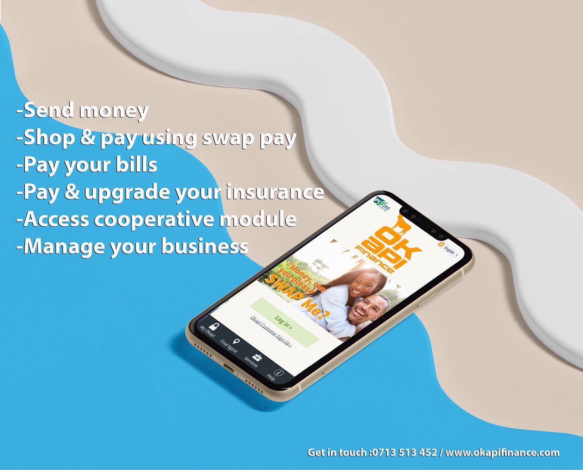Okapi_Finance's tweet photo. Go cashless with Okapi ;pay bills,top-up Airtime,send and receive money to your loved ones,pay &amp; claim insurance and salary payouts. Download Okapi on App Store/Play Store.
#okapifinance #accessiblefinancialservices #fintech https://t.co/0p8ITgMGI2