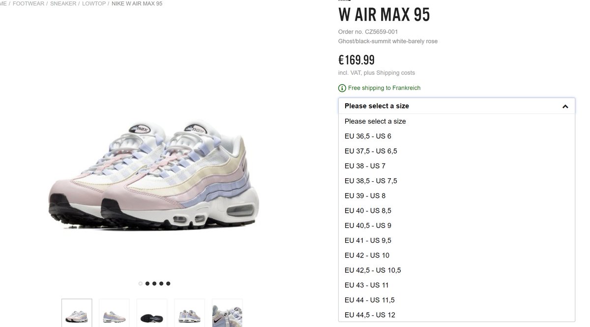nike air max 95 ghost pastel