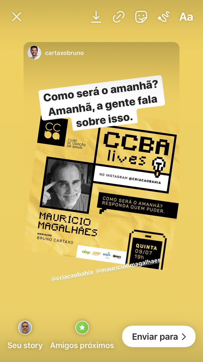 MagalhaesBA's tweet photo. Apareça amanhã, Bruxo Cartaxo é um show! Vai ser bela conversa e de reflexões sobre o “amanhã”. Inté! https://t.co/UIkYitX3CS