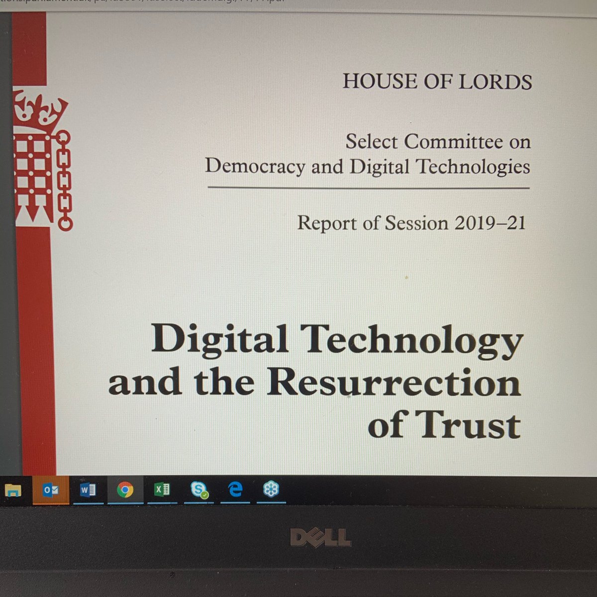 Dr Laura Higson-Bliss (@drhigsonbliss) on Twitter photo Currently halfway through reading the <a href="/HLDemoDigital/">Lords Democracy and Digital Technologies Committee</a> paper on ‘Digital Technology and the Resurrection of Trust’ … some initial thoughts 1/7 Currently halfway through reading the <a href="/HLDemoDigital/">Lords Democracy and Digital Technologies Committee</a> paper on ‘Digital Technology and the Resurrection of Trust’ … some initial thoughts 1/7