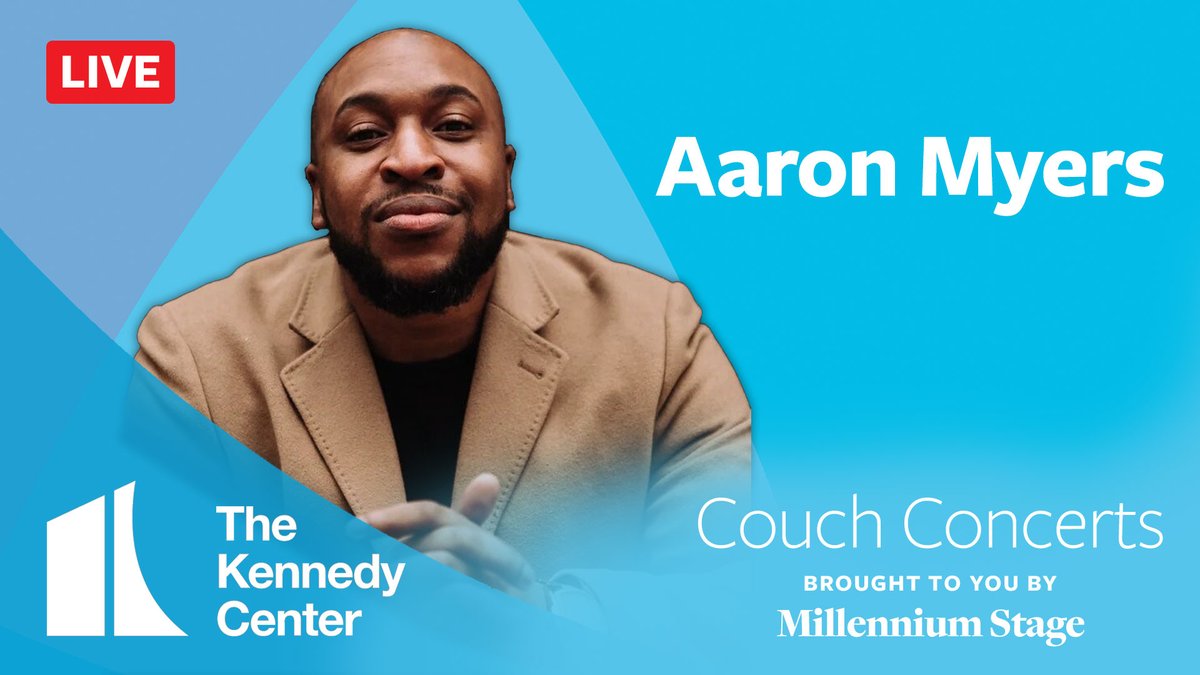 🛋🎶 LIVE today at 4 p.m. ET from #KCCouchConcerts! For today's Community Spotlight, the Kennedy Center presents an afternoon of jazz from author, activist, and entertainer <a href="/aaronmyers/">Aaron Myers</a>.

Tune in ▶ bit.ly/KCCouchConcerts