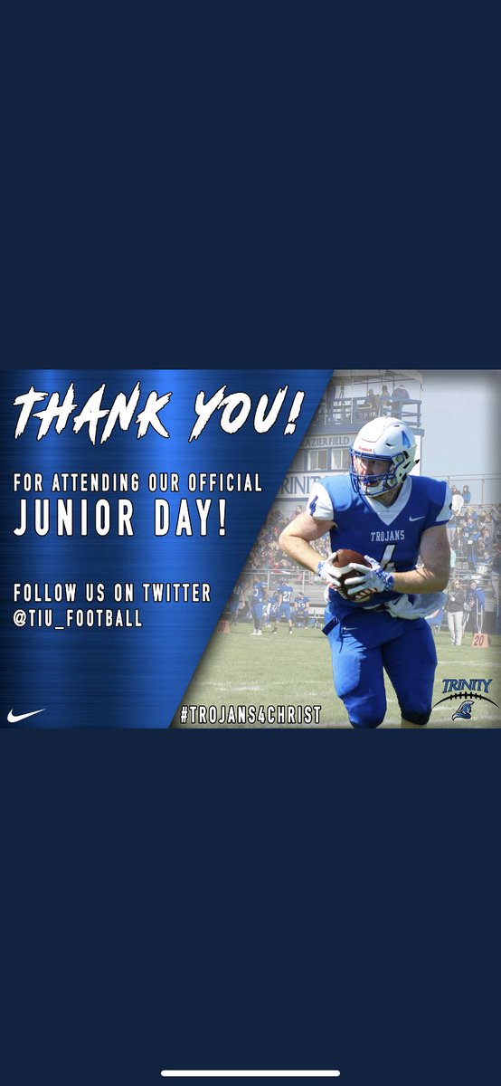 Had a great time yesterday for my junior day <a href="/TIU_Football/">TIU Football</a>! <a href="/_Coach_Franz/">Coach Franz</a> @CoachButlerTIU