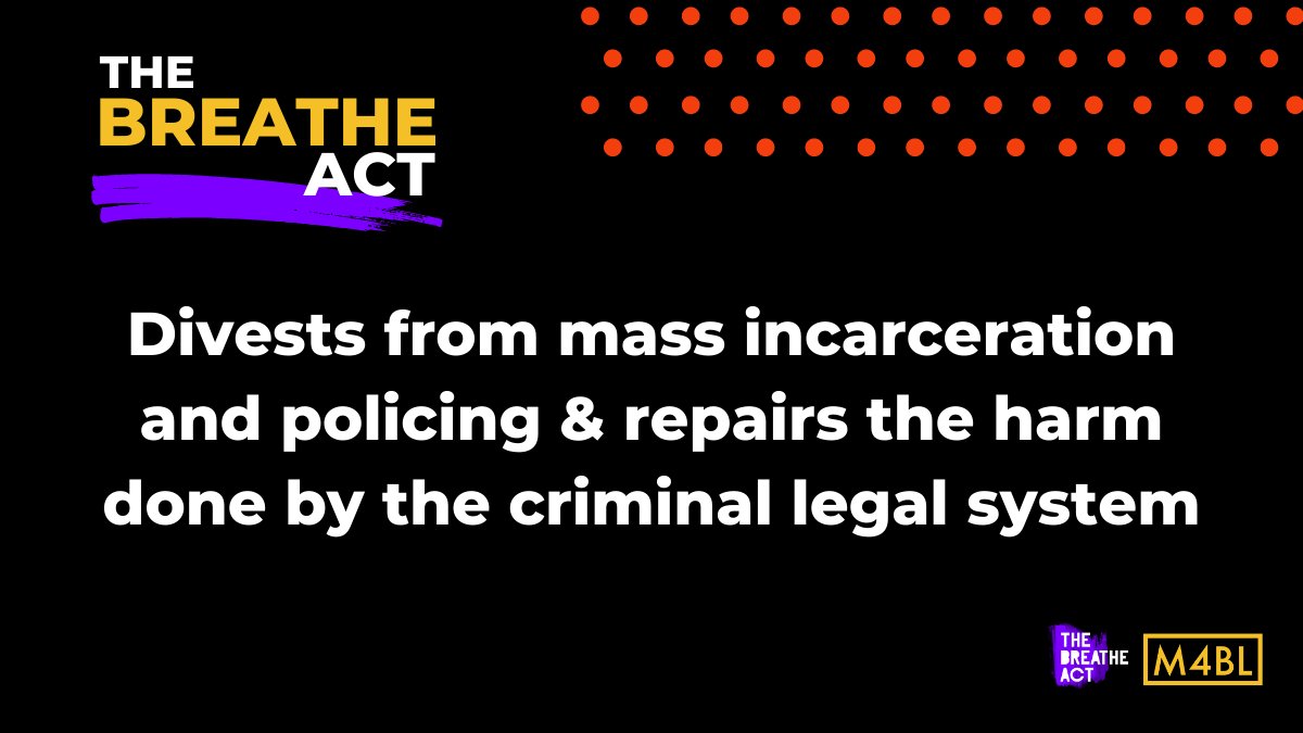 The BREATHE Act terminates the harmful federal programs and departments that finance the carceral state. The bill uses these savings to fund grants that incentivize states to close prisons and jails. 4/8