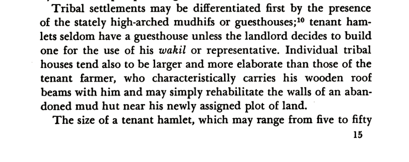 After all, in 1950s Iraq the roof beams were still the most valuable part of a house. It was not uncommon for people to take their roof beams with them whenever they moved.(from Robert Fernea, Shaykh and Effendi, Harvard UP, 1970, p. 15):