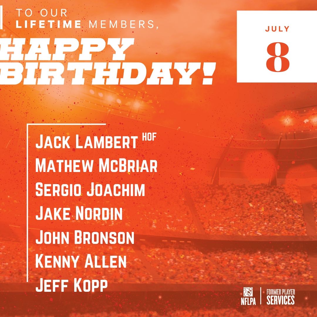 NFLPAFmrPlayers's tweet photo. Happy birthday to our members @GrugsZoo @suaveserg @johnnybron87 @Kenny__allen & @kopper57 cheers to another year! π #nflpafraternity
Don't see your handle? Update your profile on https://t.co/nvjLkOSFgY. https://t.co/bAXmkudft0