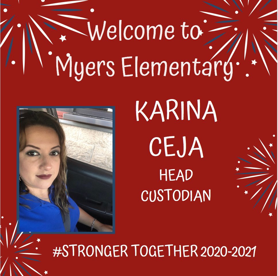 Welcome to #EagleNation Karina!  Thank you for working so hard to keep our students and staff safe and healthy!  #StrongerTogehter