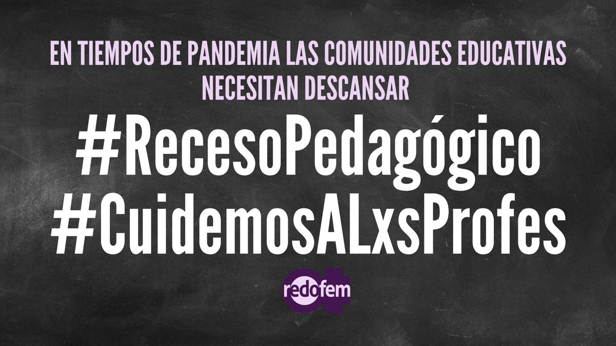 Ante las falsas vacaciones que tuvimos en abril, las comunidades educativas necesitan un descanso para renovar energías. 
Las y los invitamos a unirse a la Campaña: #RecesoPedagógico #CuidemosALxsProfes 
@Camila_RojasV <a href="/camila_vallejo/">Camila Vallejo Dowling</a> @MarianaLaActriz <a href="/anatijoux/">ana / anita tijoux</a> <a href="/ColegioProfes/">Colegio de Profesoras y Profesores de Chile</a>