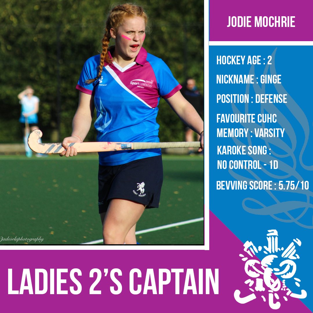 Next up we have our Ladies 2’s Captain Jodie leading on from her hockey Mum to forward the team lead them with her loud mouth 😝