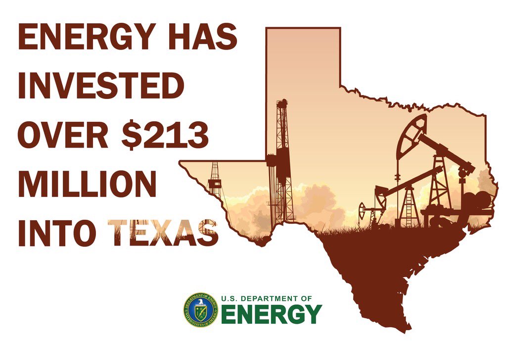 SecBrouillette's tweet image. The energy industry in Texas is critical to our nation’s energy supply and security. DOE is proud to have invested over $213 million in the Lone Star State to fund these crucial projects.