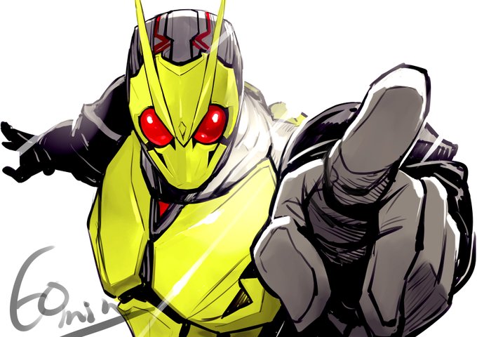 #特撮版深夜の真剣お絵描き60分一本勝負R #仮面ライダーゼロワン
⑤黄色
仮面ライダーが黄色…という初見の衝撃がいまだに消えてない気がする。

人生でこんなに黄色いものをたくさん描いてるの初めてな気がするなぁ…(好きな色は赤!青!ピンク!) 