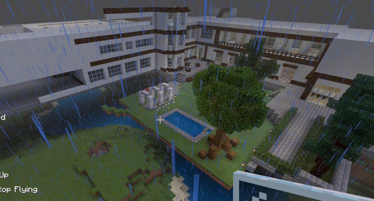 lawinmaastricht's tweet photo. Our faculty garden has never looked this good on a rainy day #Minecraft https://t.co/0thFegqZtC