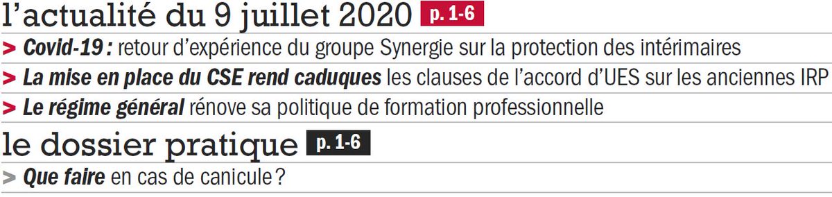 LSQredaction's tweet photo. Au sommaire de #LSQ : #Covid19 : retour d’expérience du groupe @Synergie sur la protection des intérimaires / La mise en place du #CSE rend caduques les clauses de l’accord d’UES sur les anciennes IRP / Accord #formation des personnels du régime général https://t.co/hYW5H7m8Zv https://t.co/r5sL3SkUNS