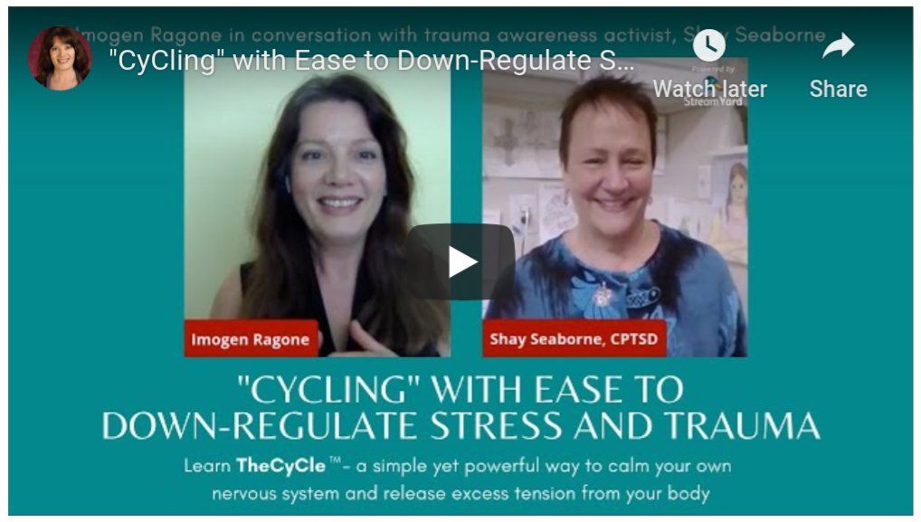 ShaySeaborne's tweet image. Easy way to downregulate from stress and trauma! 
shayseaborne.com/2020/06/cyclin…

#TraumaAwareAmerica
#Downregulate
#AlexanderTechnique
#MentalHealth
#PandemicStress
#StayOffTheTraumaTrain