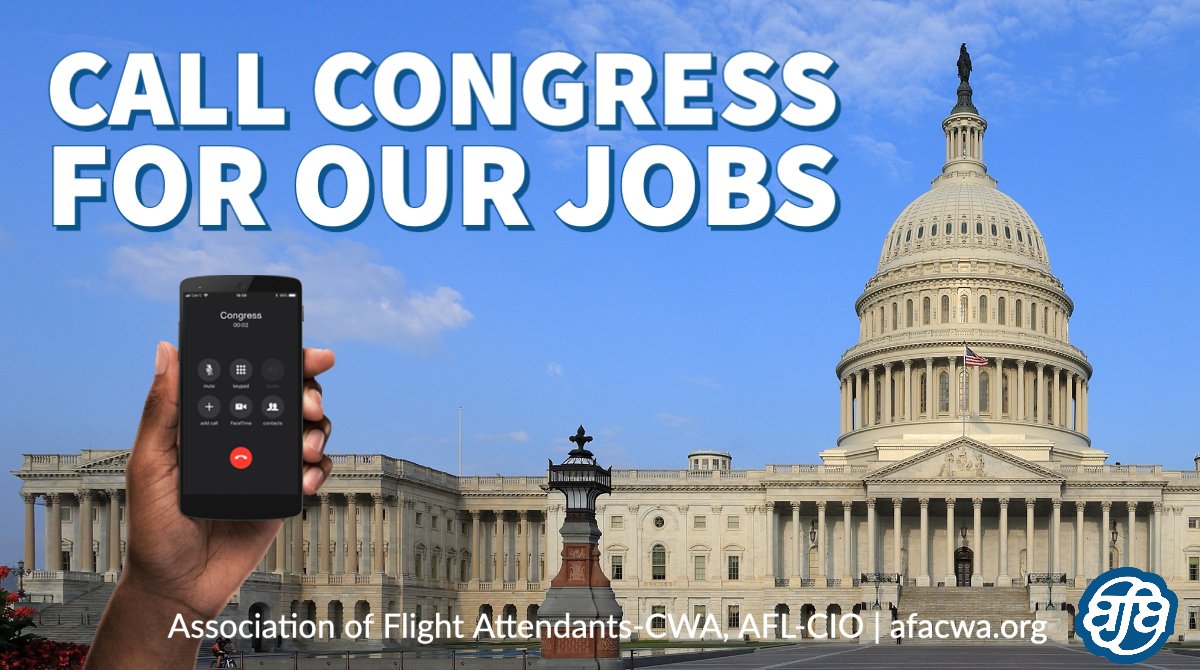 afa_cwa's tweet photo. 👉ACTION ALERT: We need to be calling our lawmakers every day and urging them to support an extension of the Payroll Support Program (PSP) in the CARES Act through March 31, 2021.

📱AFA COVID Relief House - 1-888-907-9365
📱AFA COVID Relief Senate - 1-888-848-4824

1/2 https://t.co/EQ6Unfmrjd