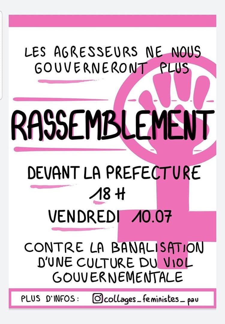 ⚠️En raison du remaniement honteux du gouvernement soit la nomination de Gérald Darmanin au poste de ministre de l'intérieur alors qu'il est accusé de viol et celle d'Eric Dupond-Moretti au poste de ministre de la justice qui a, à plusieurs reprises, tenu des propos homophobes