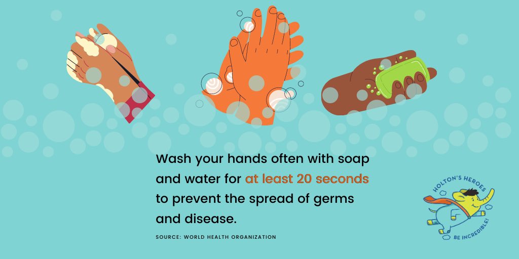 Just a reminder that it’s always good practice to wash your hands often with soap and water to prevent the spread of germs. Clean hands = healthy hands! #beahero #washyourhands