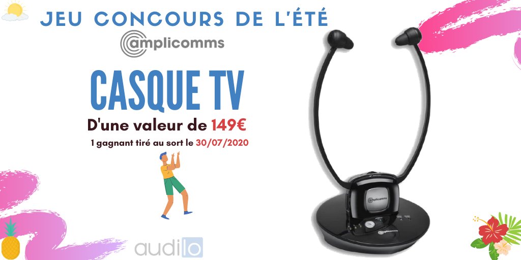audilo_fr's tweet image. #Concours "Jeu de l'été avec audilo &amp;amp; Amplicomms" 📣
1 Gagnant sera tiré au sort le 30.07.2020 et remportera 1 casque TV 2500 de Amplicomms ! 🎁
Pour participer: rendez-vous sur notre page Facebook :
facebook.com/AudiloFrance 
Bonne chance! 🍀