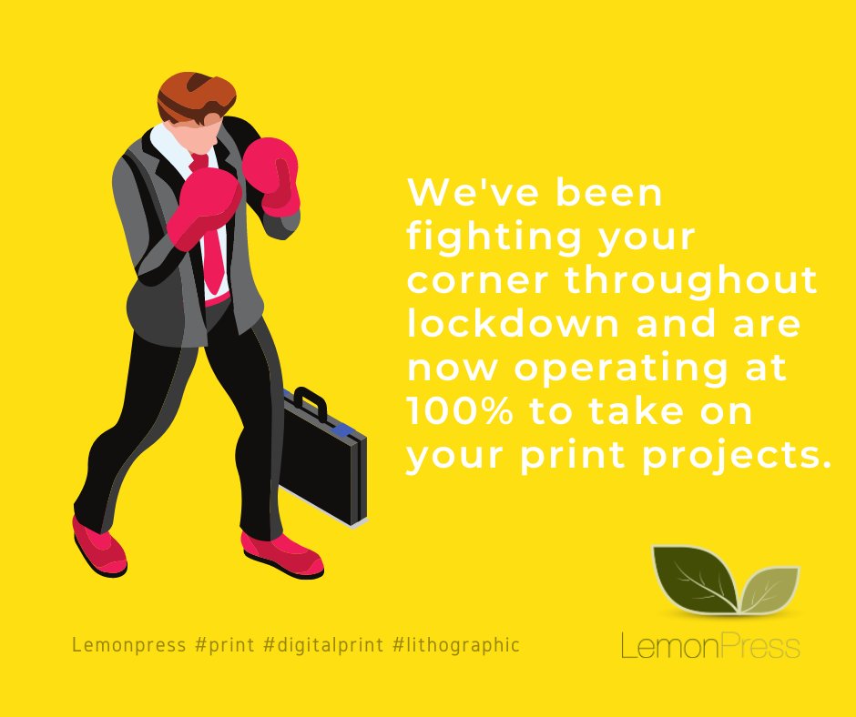 We've been fighting your corner throughout lockdown and are now operating at 100% to take on your print projects. Call us now on 01527 510262