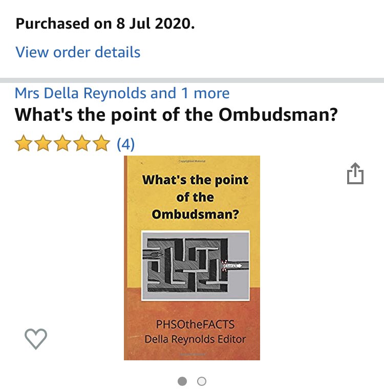 BunnDeborah's tweet image. I’ve ordered my copy of @phsothefacts “What’s the point of The Ombudsman?” BUY NOW from @AmazonUK BEFORE taking your complaint to @PHSOmbudsman #Truth #Justice #HumanRights ✨Patricia Bunn✨ RIP 💔 amazon.co.uk/dp/1999929152/…