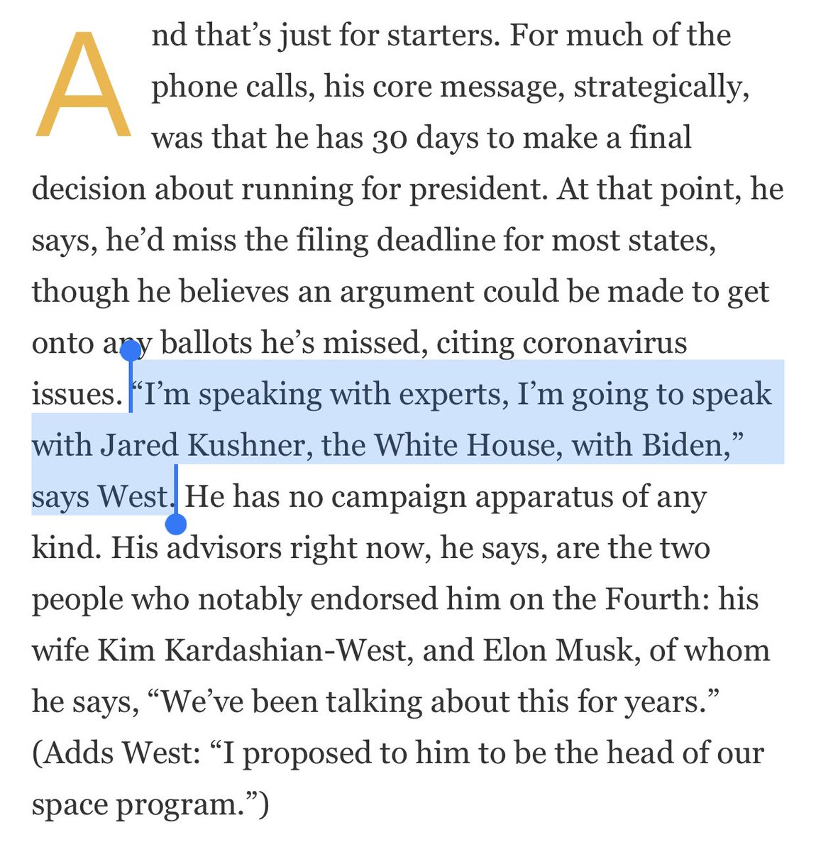 Kanye West is aware he hasn’t filed any of the necessary paperwork to run for president; he intends to chat with his would-be competitors about this.He will also week guidance from Kim and Elon.