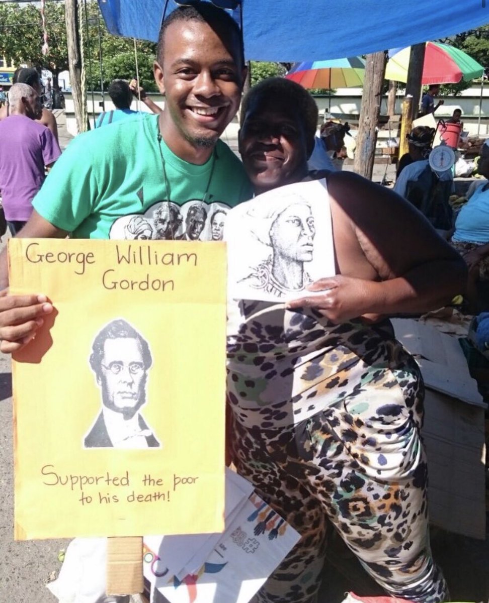 Throw 🔙 to one of our very first projects! 

The team spent the day in Half Way Tree, reminding  passerby’s about the legacy of our national heroes. 
#jamaicanhistory #jamaicanhereos