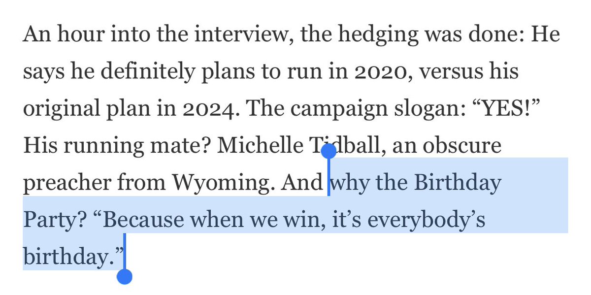 The Kanye West campaign slogan is: “YES!” and...see for yourself the rationale for the name of his party: