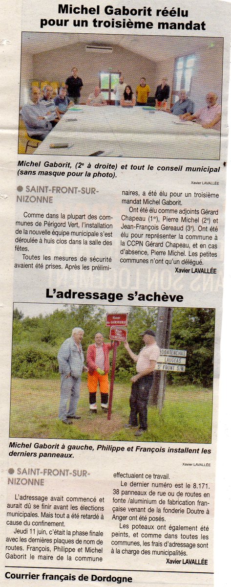 DoutreFonchima's tweet photo. Merci à la commune de Saint Front sur Nizonne et à Mr Gaborit #plaquederue https://t.co/JBzIPT9otC