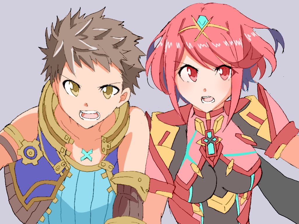 ホムラ(ゼノブレイド2) ,レックス(ゼノブレイド2) 「らくがき 」|えりんぎのイラスト