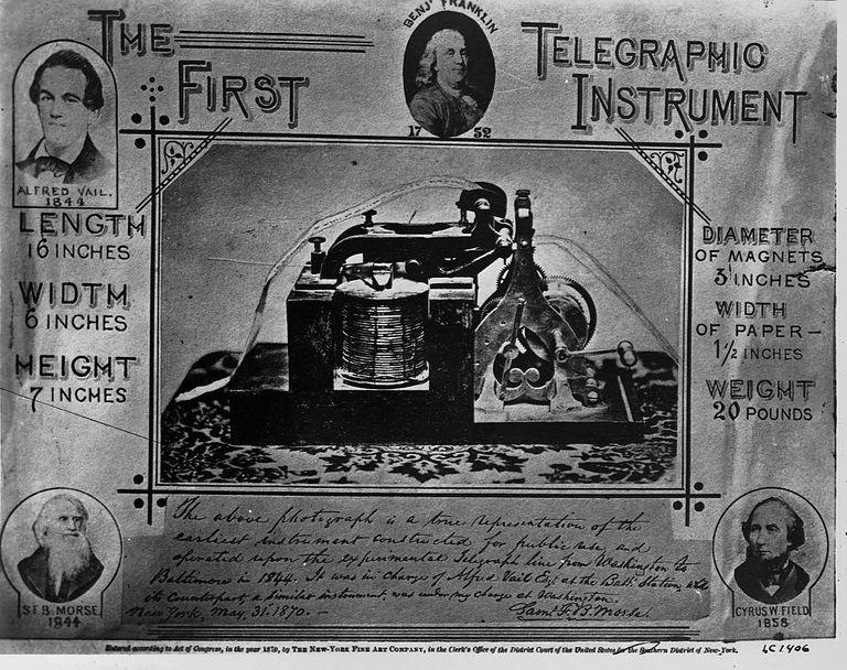 53/70In 1832, Samuel Morse invented the telegraph and changed trading forever. News of price moves could travel between markets almost instantly. Morse set up shop on Wall Street where he charged brokers 25 cents for a demo. Soon, telegraph lines littered the landscape.