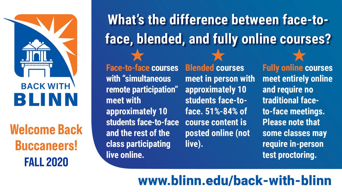 Questions about <a href="/BlinnCollege/">Blinn College District</a>'s plan to return this Fall? Visit our website at blinn.edu/back-with-blinn and see the different options we have in place for students!