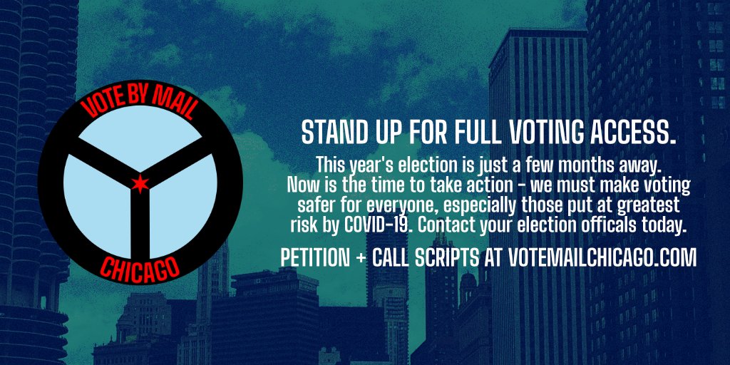 Chicago_Reader's tweet photo. #Ad #Sponsored We need you! Sign the petition &amp; call election officials to say that the ONLY way to ensure a safe &amp; equitable election is by sending every eligible voter a vote-by-mail application. More: https://t.co/d6PSEhZSzA https://t.co/9fTdPombgf