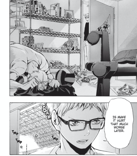 A thread collecting Tsukki's Moon chapter titles, because they are brilliant.Ch 86 Moonrise: The chapter where we get to really *see* Tsukishima for the first time beneath the veneer of smugness.