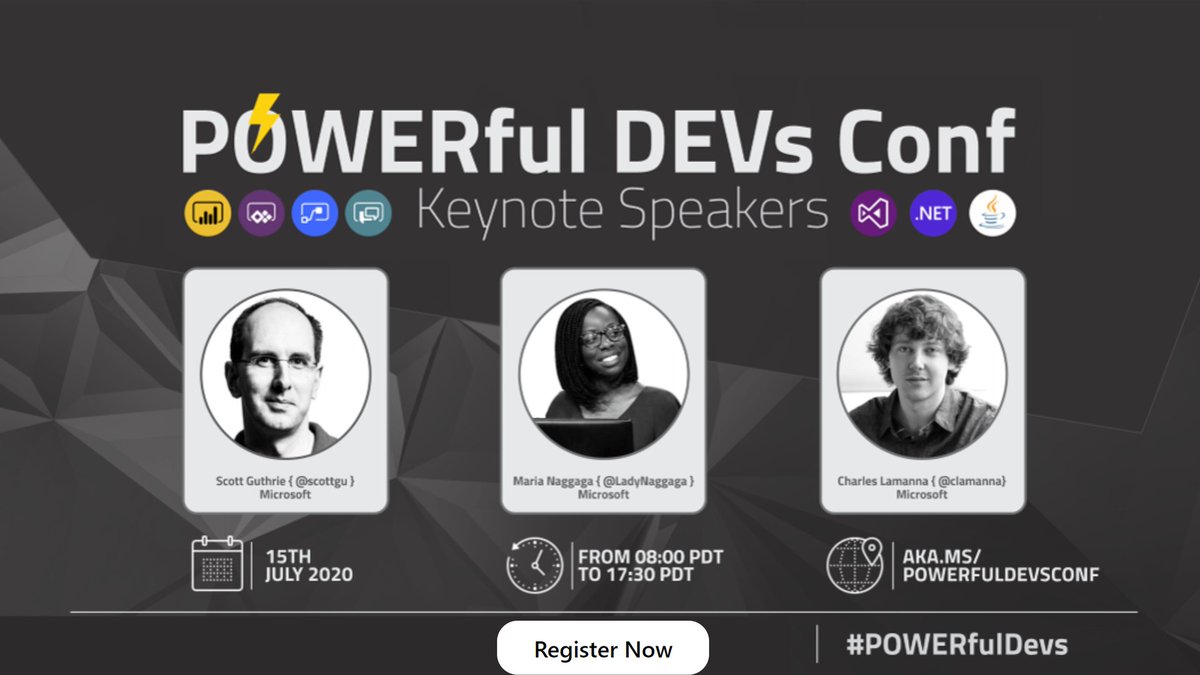 Image showing the conference title slide with Speaker pictures and mini-bios.